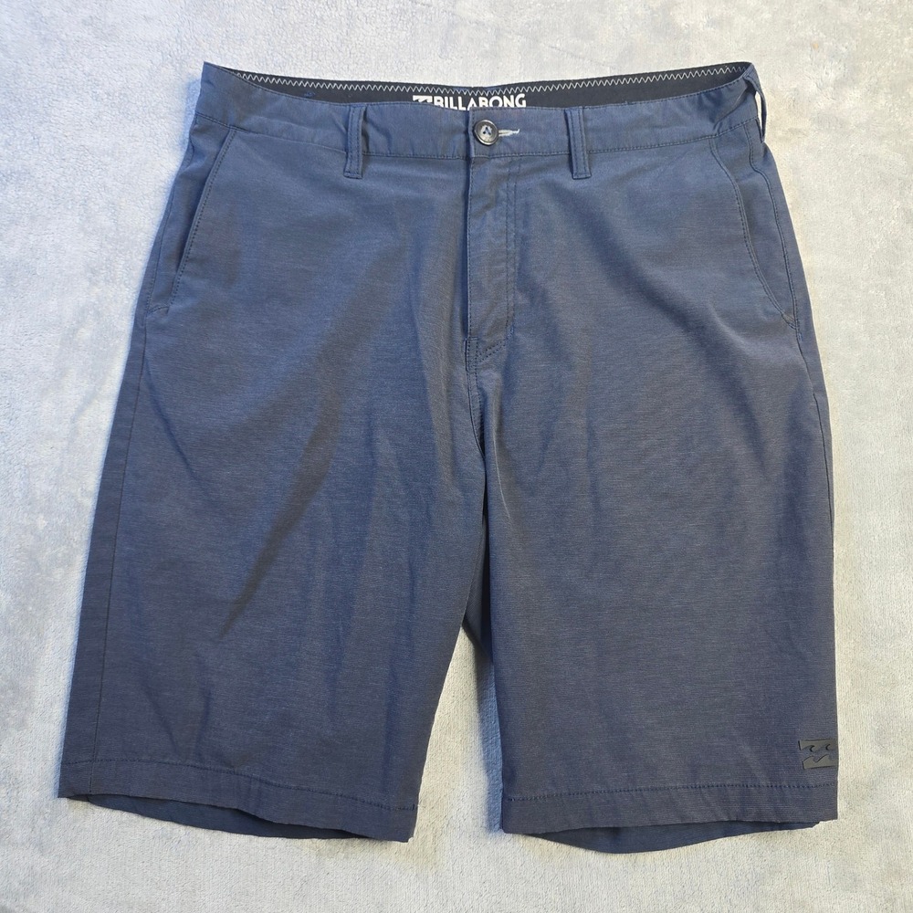 Billabong Crossfire Shorts Men 34 Blue Hybrid Chino Submersibles Beach Stretch
